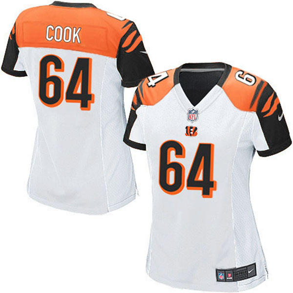 NFL Cincinnati Bengals Women Kyle Cook Game White Jersey