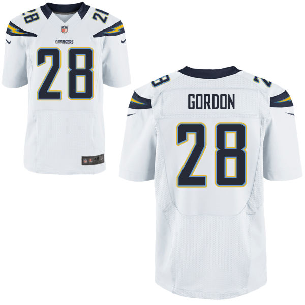 2015 NFL Draft 15th Overall Pick San Diego Chargers #28 Melvin Gordon Elite White Jersey