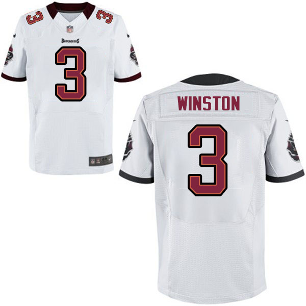 2015 NFL Draft 1st Overall Pick Buccaneers #3 Jameis Winston Elite White Jersey