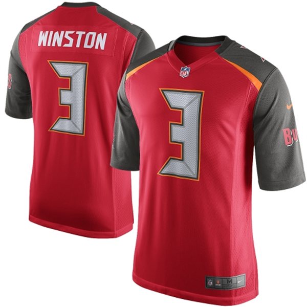 2015 NFL Draft 1st Overall Pick Buccaneers #3 Jameis Winston Game Red Jersey