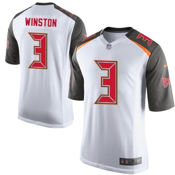 2015 NFL Draft 1st Overall Pick Buccaneers #3 Jameis Winston Game White Jersey