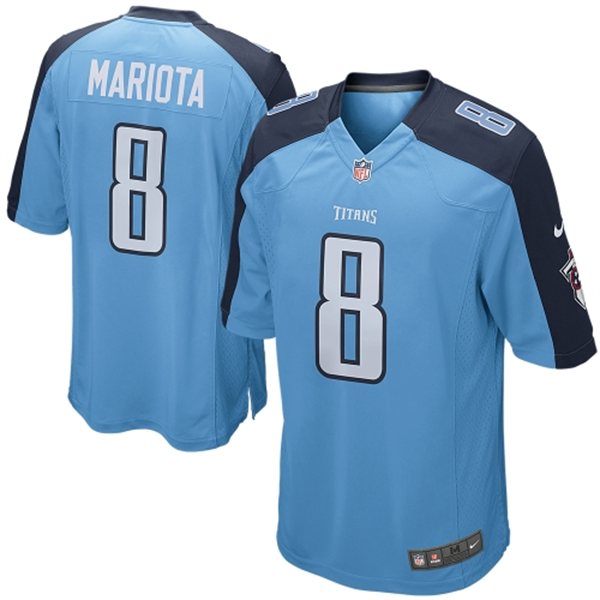 2015 NFL Draft 2nd Overall Pick Titans #8 Marcus Mariota Game Blue Jersey