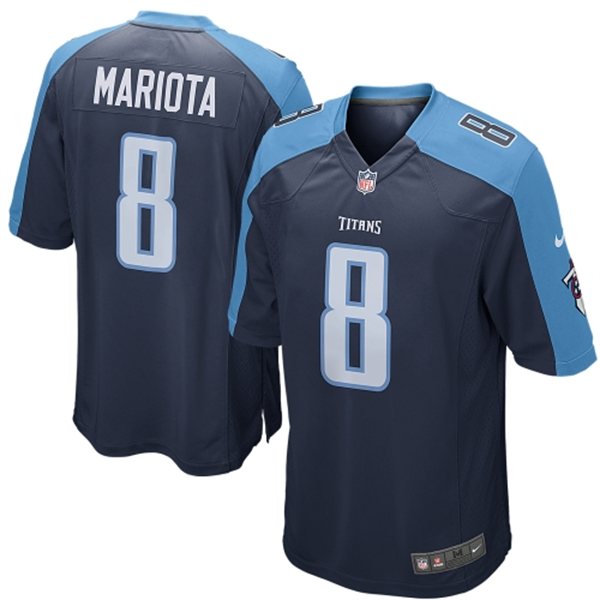 2015 NFL Draft 2nd Overall Pick Titans #8 Marcus Mariota Game Navy Jersey