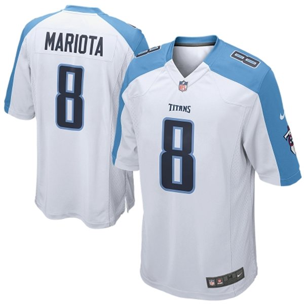 2015 NFL Draft 2nd Overall Pick Titans #8 Marcus Mariota Game White Jersey