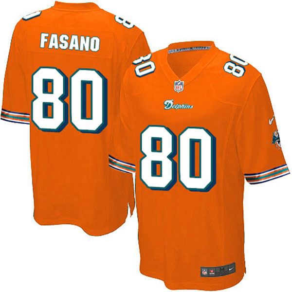 NFL Miami Dolphins Men Anthony Fasano Game Orange Jersey