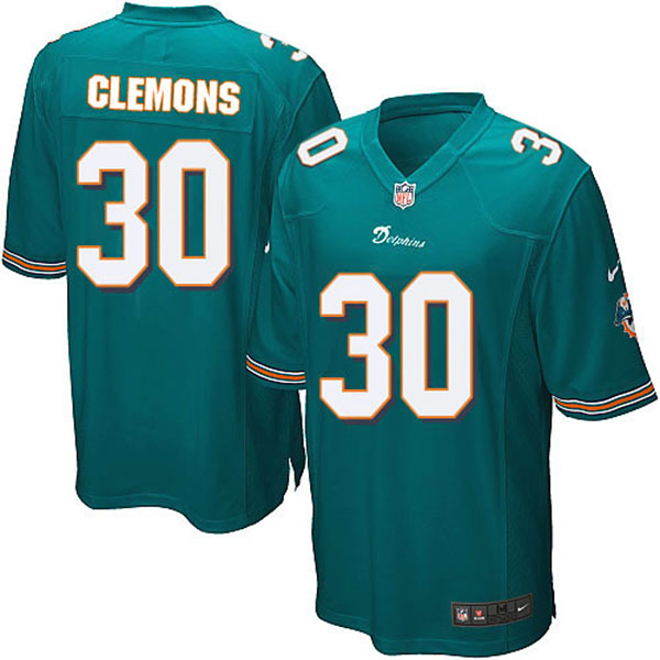 NFL Miami Dolphins Men Chris Clemons Game Green Jersey