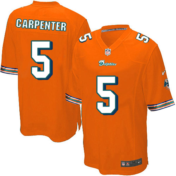 NFL Miami Dolphins Men Dan Carpenter Game Orange Jersey