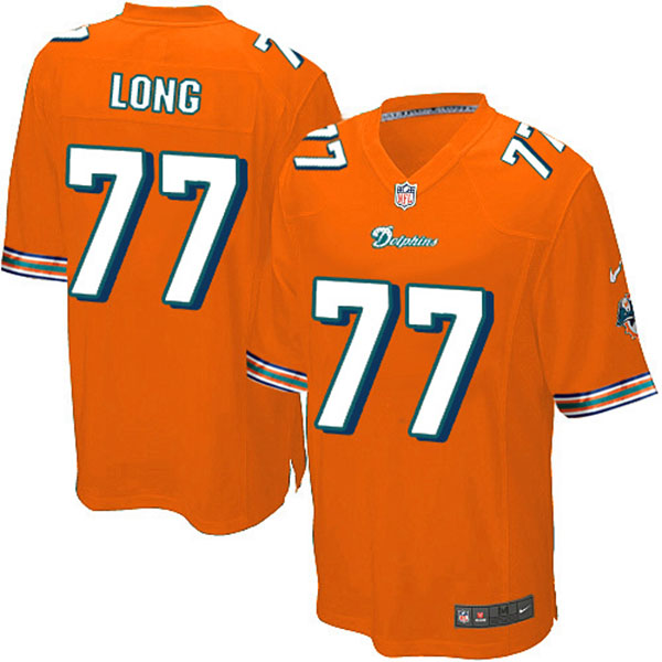 NFL Miami Dolphins Men Jake Long Game Orange Jersey