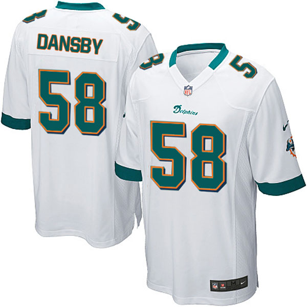 NFL Miami Dolphins Men Karlos Dansby Game White Jersey