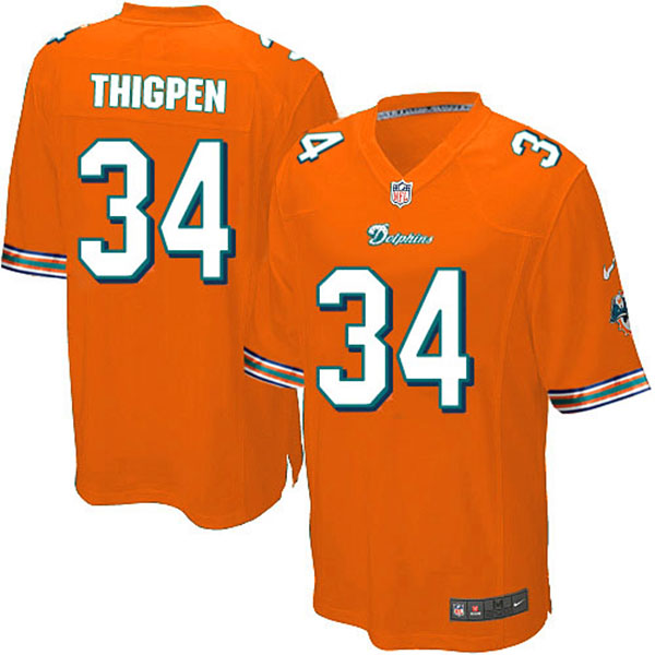 NFL Miami Dolphins Men Marcus Thigpen Game Orange Jersey