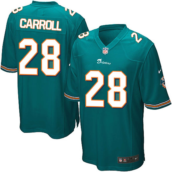 NFL Miami Dolphins Men Nolan Carroll Game Green Jersey