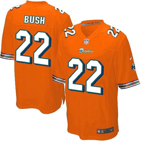 NFL Miami Dolphins Men Reggie Bush Game Orange Jersey