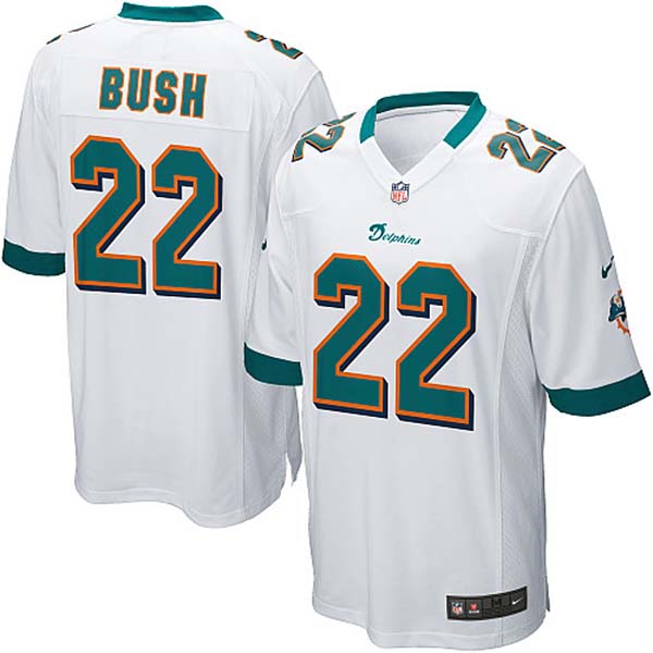 NFL Miami Dolphins Men Reggie Bush Game White Jersey