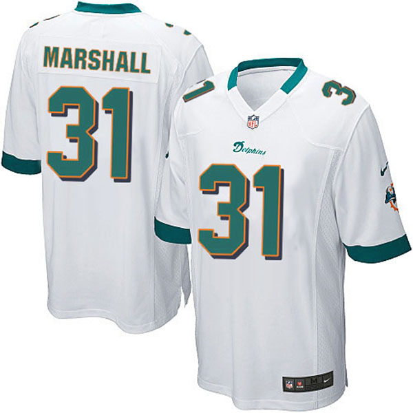 NFL Miami Dolphins Men Richard Marshall Game White Jersey