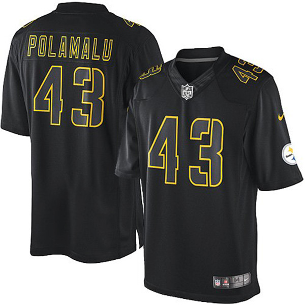 NFL Pittsburgh Steelers Men Troy Polamalu Black Color Impact Limited Jersey