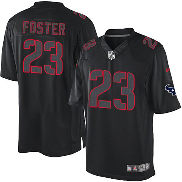 NFL Texans Men Arian Foster Elite Black Impact Jersey