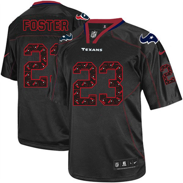 NFL Texans Men Arian Foster Elite Black Lights Out Jersey