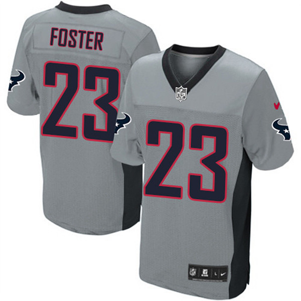 NFL Texans Men Arian Foster Elite Grey Shadow Jersey