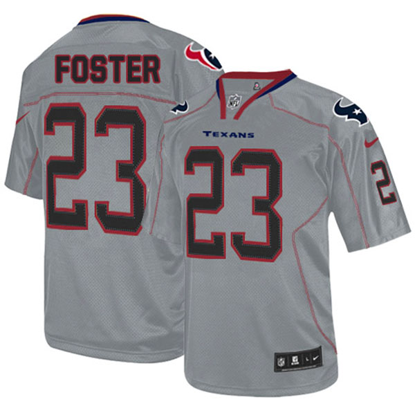 NFL Texans Men Arian Foster Game Grey Lights Out Jersey