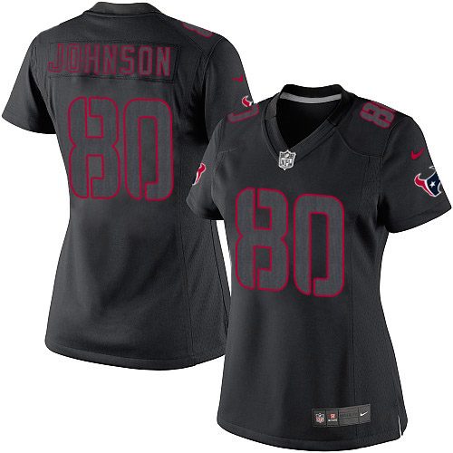 NFL Texans Women Andre Johnson Elite Black Impact Jersey