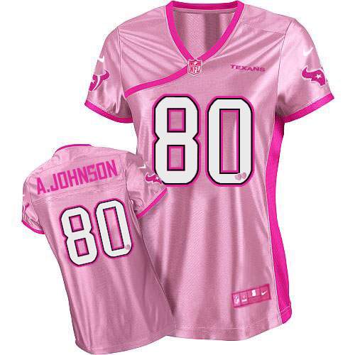 NFL Texans Women Andre Johnson Elite Pink Be Luvd Jersey