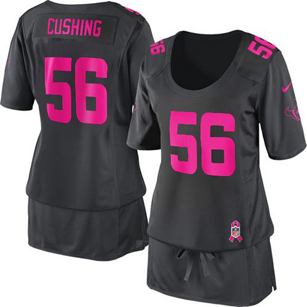 NFL Texans Women Brian Cushing Limited Dark Grey Breast Cancer Awareness Jersey