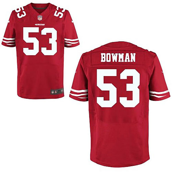 Mens San Francisco 49ers #53 NaVorro Bowman Nike Scarlet Elite Jersey