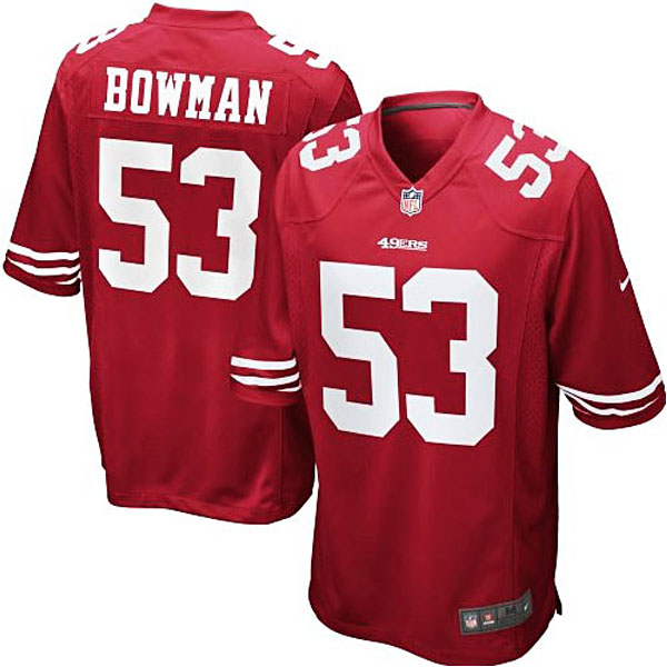 Men's San Francisco 49ers #53 NaVorro Bowman Nike Scarlet Team Color Limited Jersey