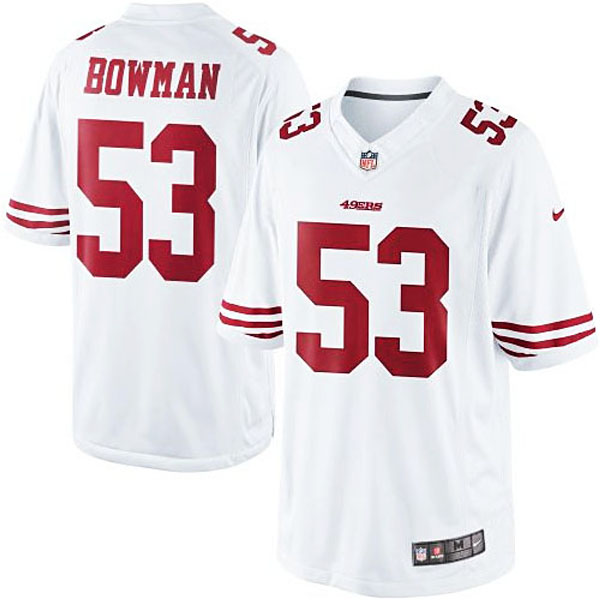 Men's San Francisco 49ers #53 NaVorro Bowman Nike White Limited Jersey