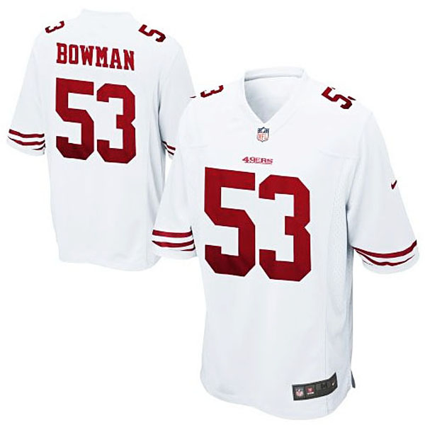 Mens San Francisco 49ers #53 Navorro Bowman Nike White Game Jersey