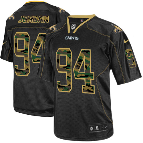 New Orleans Saints Men Cameron Jordan Black Camo Elite Fashion Jersey