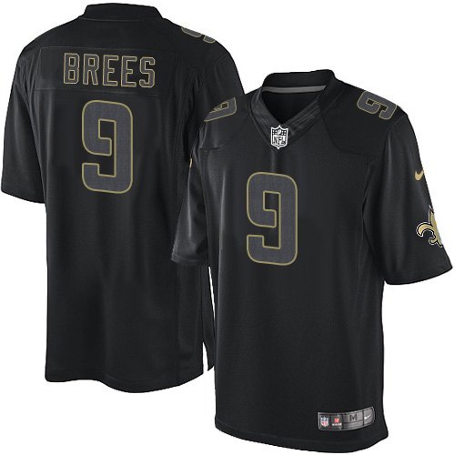 New Orleans Saints Men Drew Brees Black Elite Impact Jersey