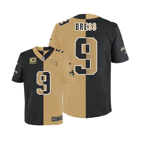 New Orleans Saints Men Drew Brees Two Tone Elite Team Alternate C Patch Jersey