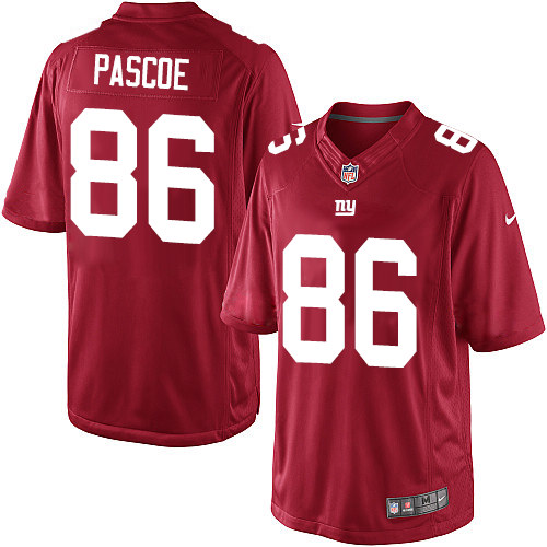 New York Giants Nike Men Bear Pascoe Limited Red NFL Jersey