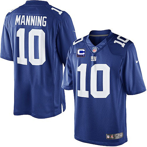 New York Giants Nike Men Eli Manning Game Blue C NFL Jersey