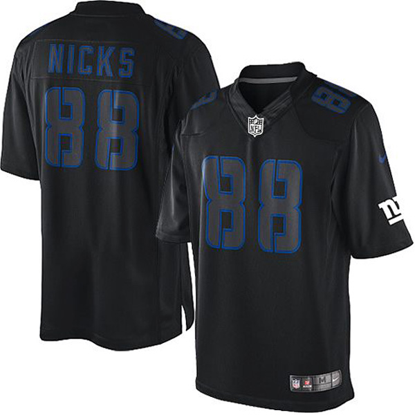 New York Giants Nike Men Hakeem Nicks Game Black NFL Jersey