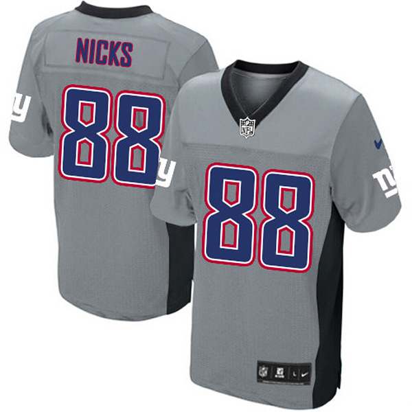 New York Giants Nike Men Hakeem Nicks Game Grey NFL Jersey