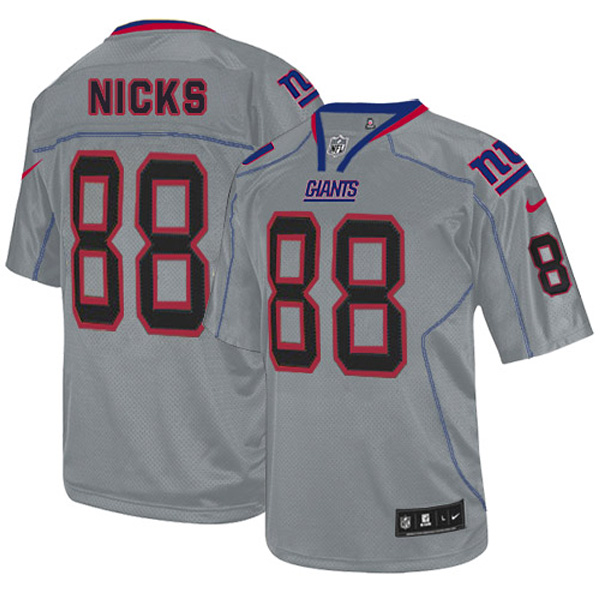 New York Giants Nike Men Hakeem Nicks Game Lights Out Grey NFL Jersey