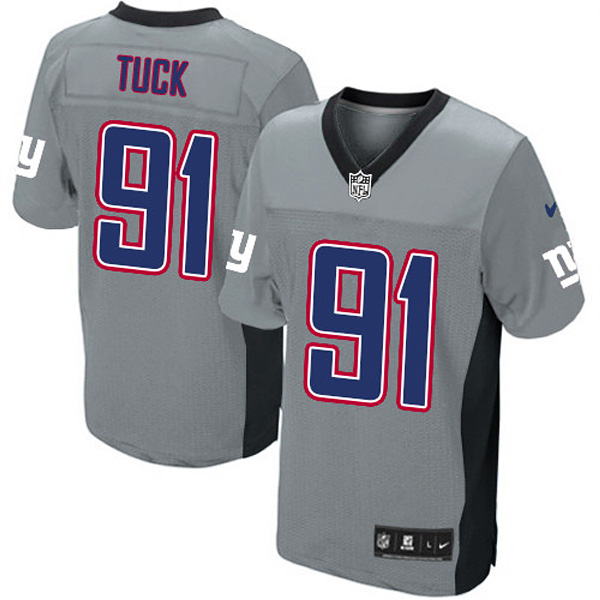 New York Giants Nike Men Justin Tuck Game Grey NFL Jersey