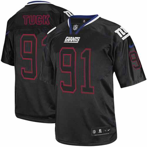 New York Giants Nike Men Justin Tuck Limited Lights Out Black NFL Jersey