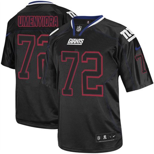 New York Giants Nike Men Osi Umenyiora Game Lights Out Black NFL Jersey