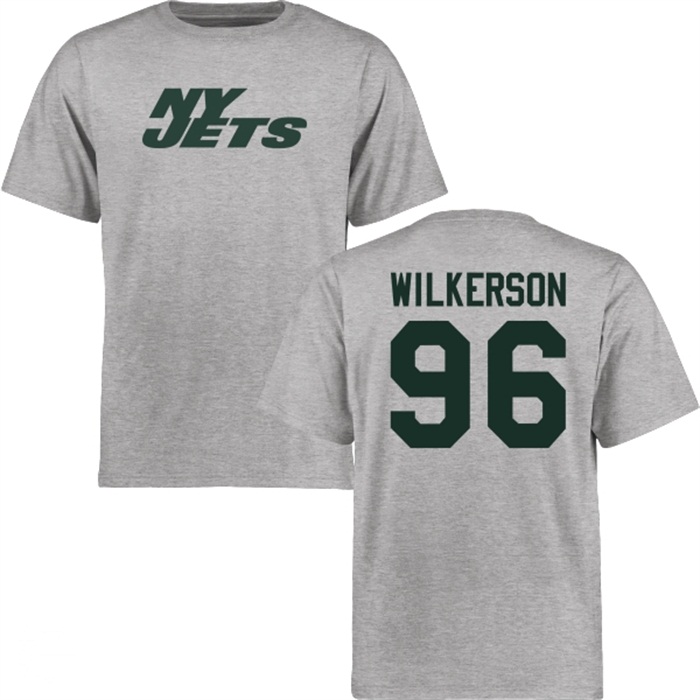 New York Jets #96 Muhammad Wilkerson Gray Name & Number Wordmark T-shirt