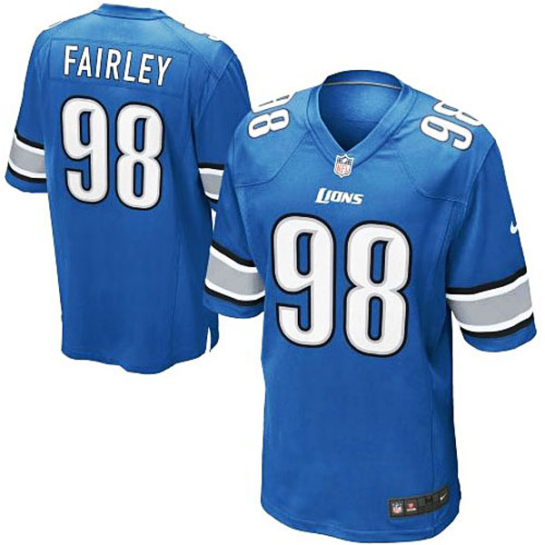 Mens Detroit Lions #98 Nick Fairley Nike Light Blue Game Jersey