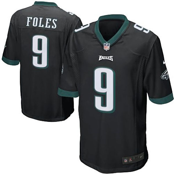 Mens Philadelphia Eagles #9 Nick Foles Nike Black Alternate Game Jersey