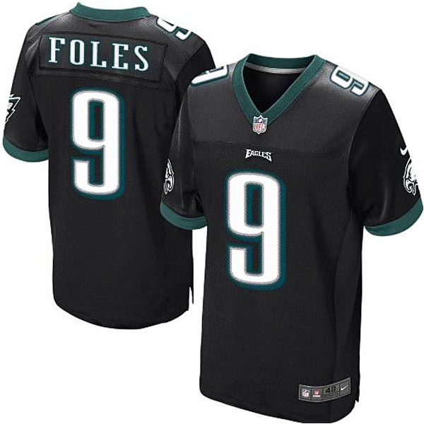 Mens Philadelphia Eagles #9 Nick Foles Nike Black Elite Jersey