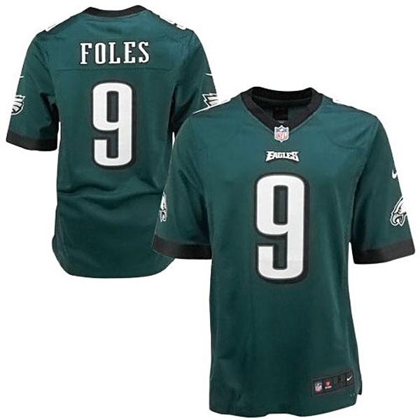 Mens Philadelphia Eagles #9 Nick Foles Nike Midnight Green Game Jersey