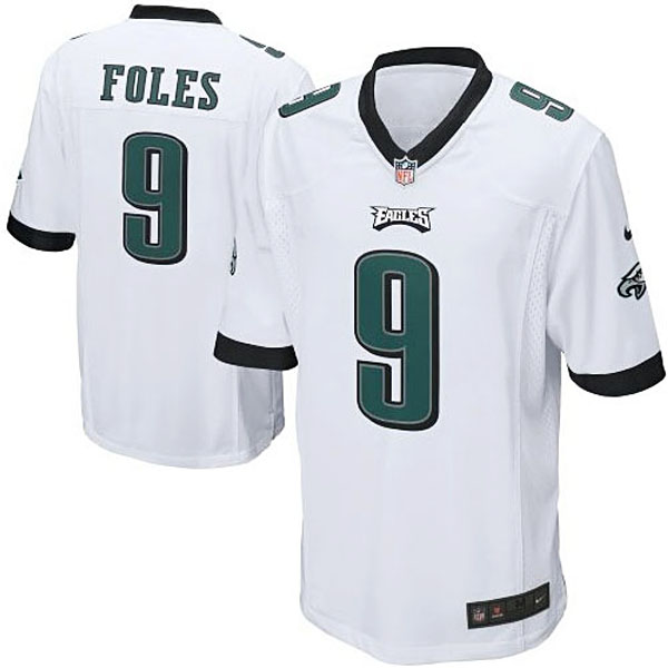 Mens Philadelphia Eagles #9 Nick Foles Nike White Game Jersey