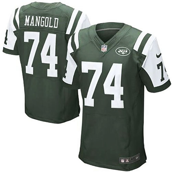 Mens New York Jets #74 Nick Mangold Nike Green Elite Jersey