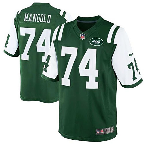 Men's New York Jets #74 Nick Mangold Nike Green Team Color Limited Jersey