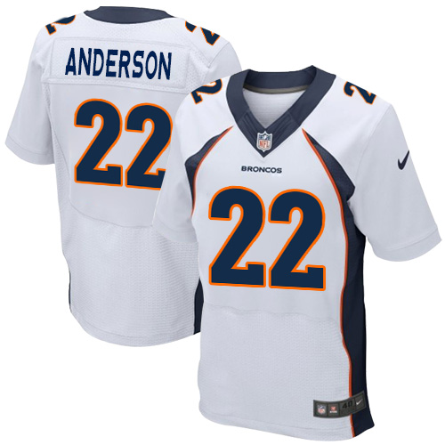 Nike Denver Broncos #22 Men Elite C.J. Anderson White Jersey